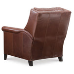 Fallon Leather Tilt Back Chair Mont Blanc Chianti leather by Wesley Hall - back view