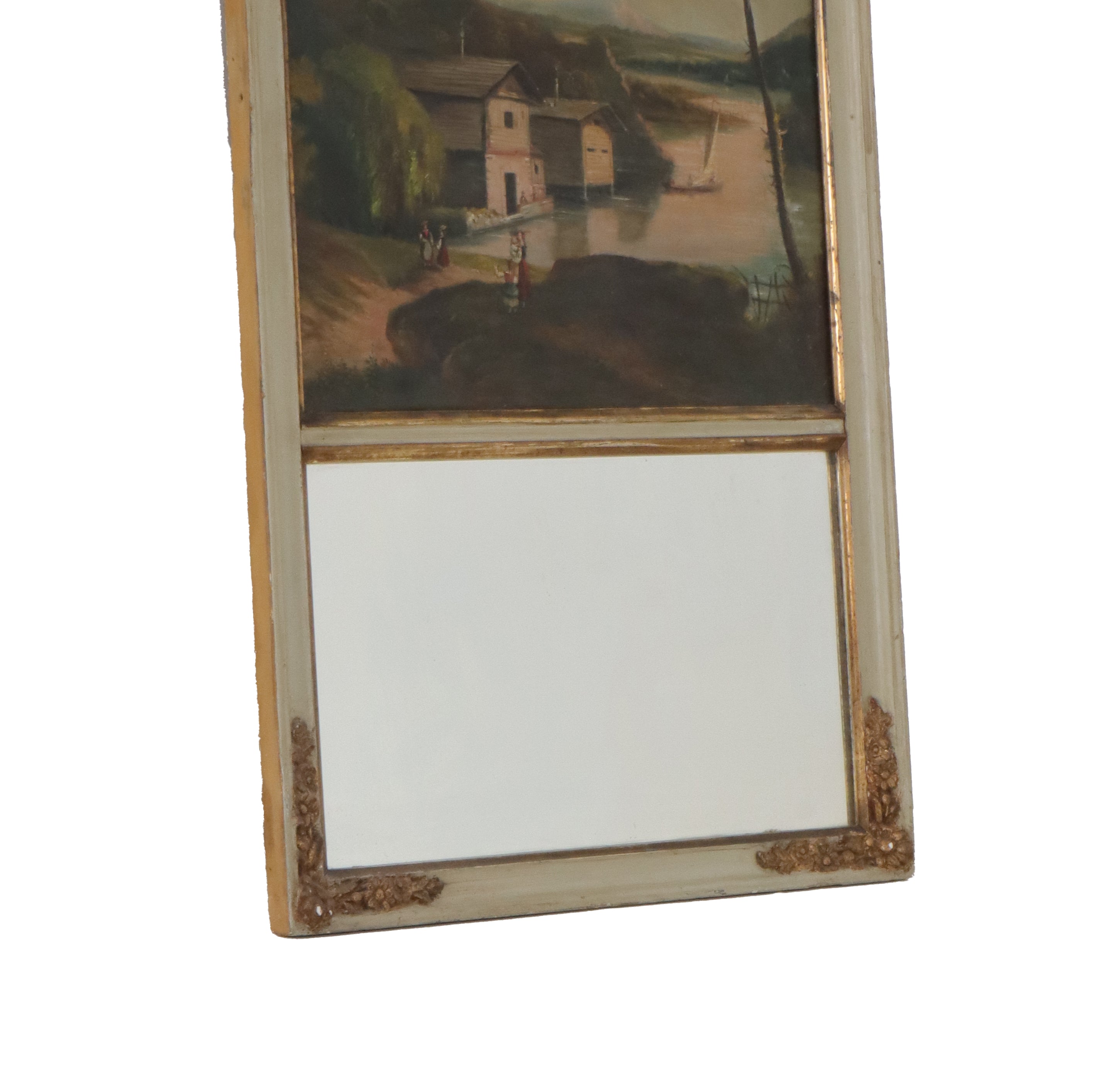 Antique French Trumeau Mirror c1870