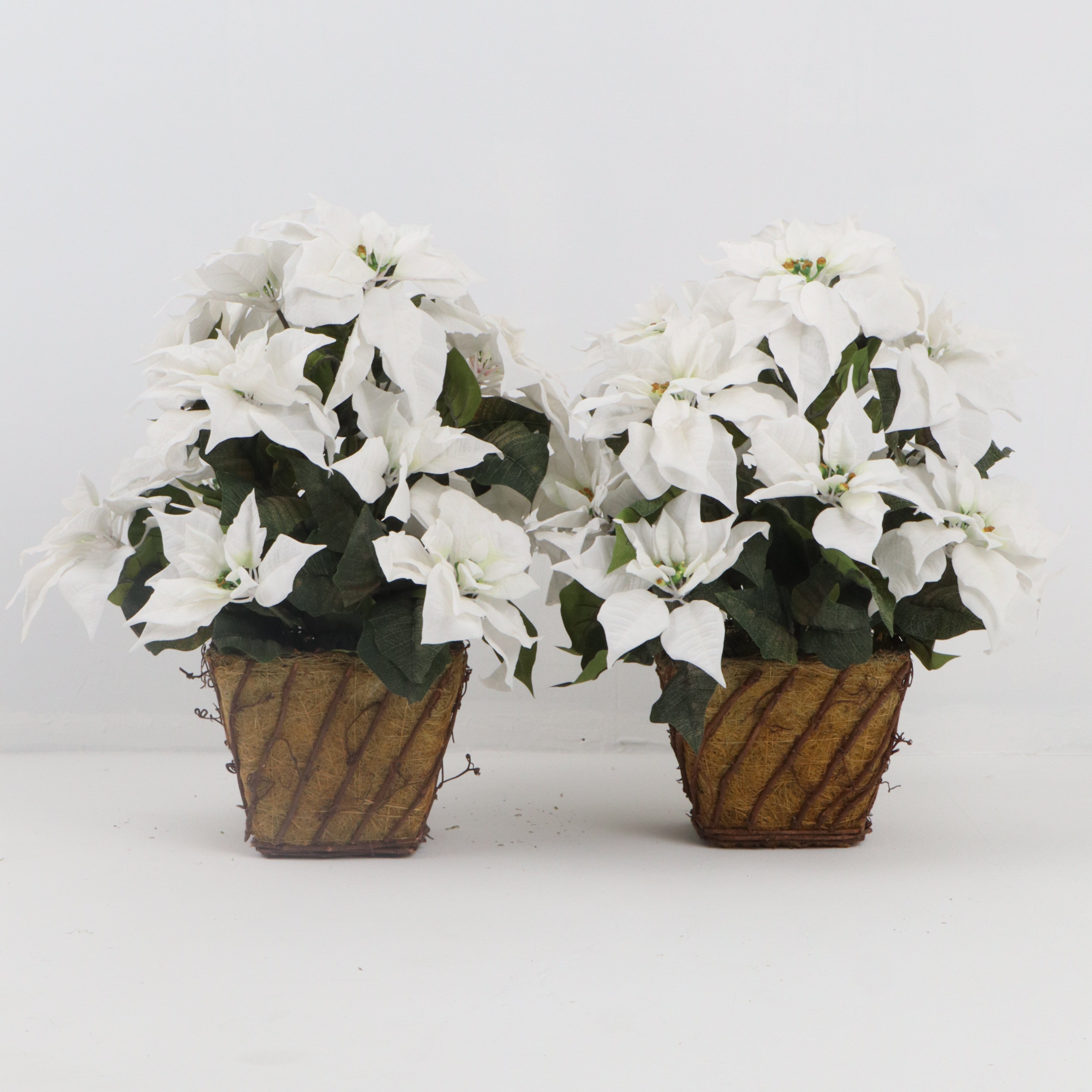 White Faux Poinsettia Arrangement