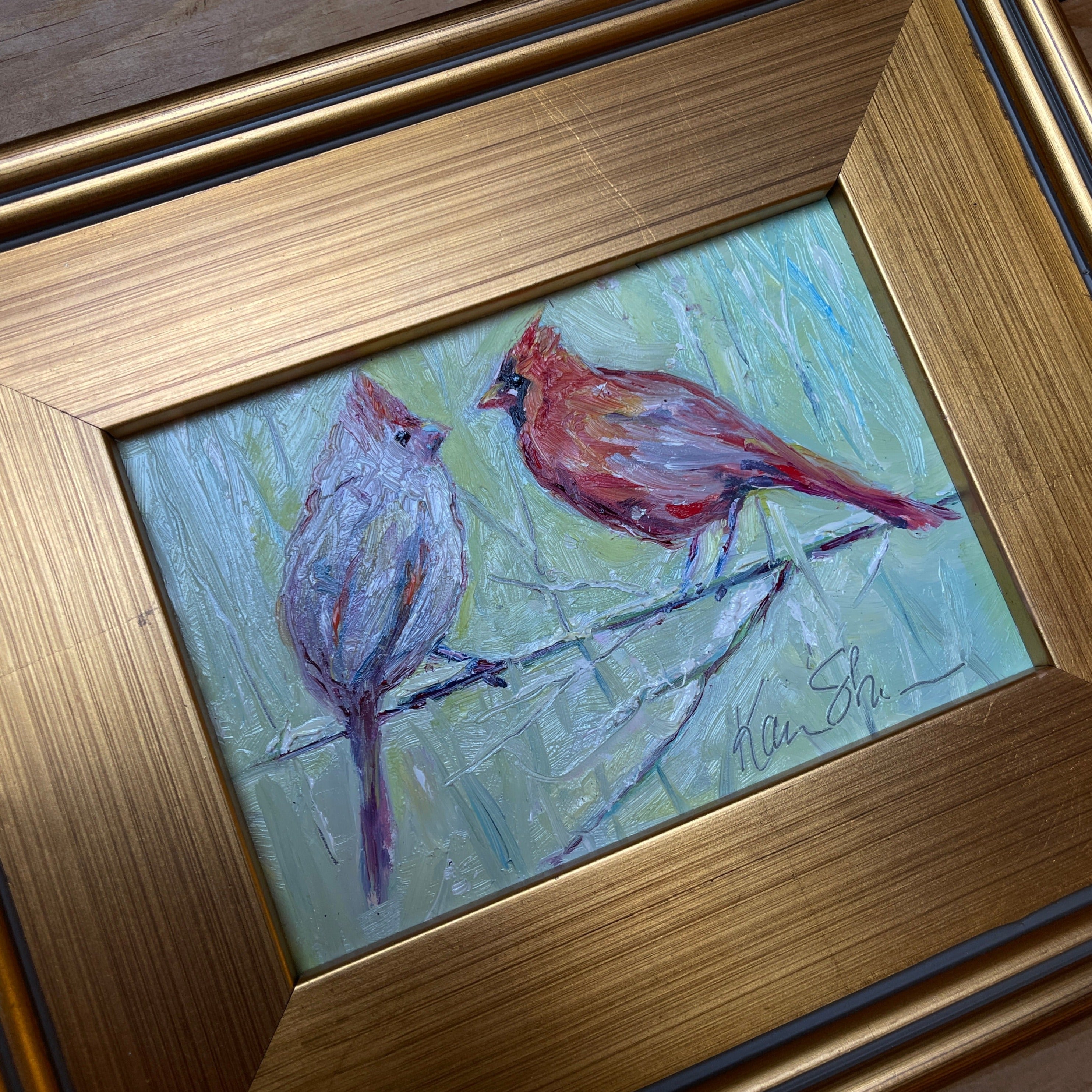 "Cardinal Love Birds" by Karin Sheer