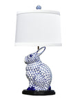 Blue & White Fish Scale Rabbit Lamp