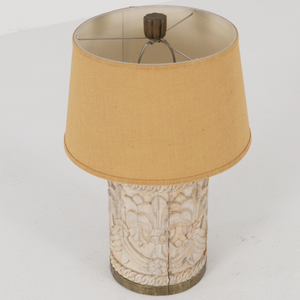 Reclaimed Carved Wood Vintage Lamp