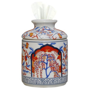 Imari Style Porcelain Tissue Box Holder