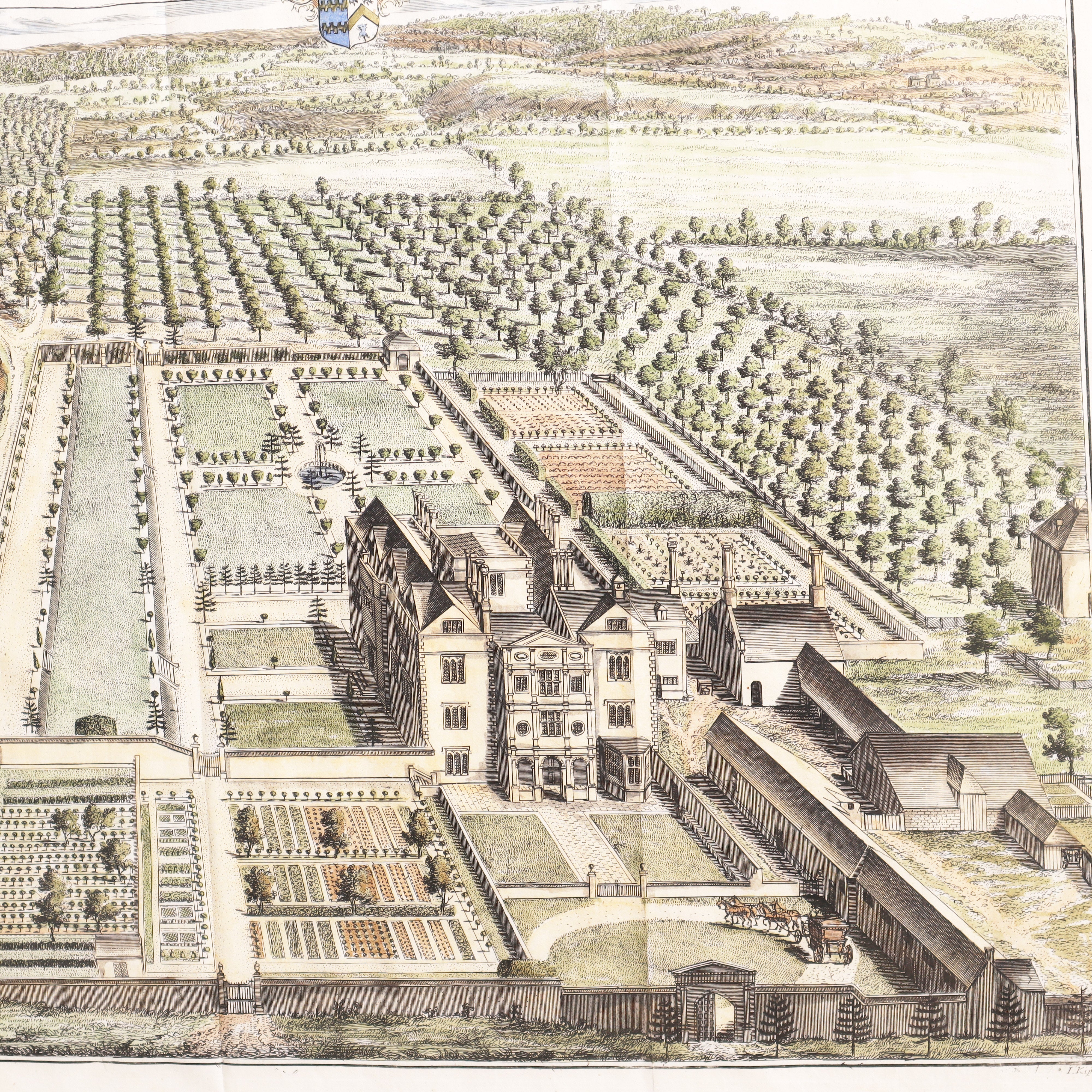 Antique English Garden Print c1890