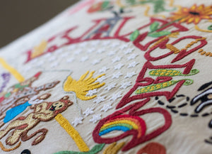 Kansas Hand-Embroidered Pillow