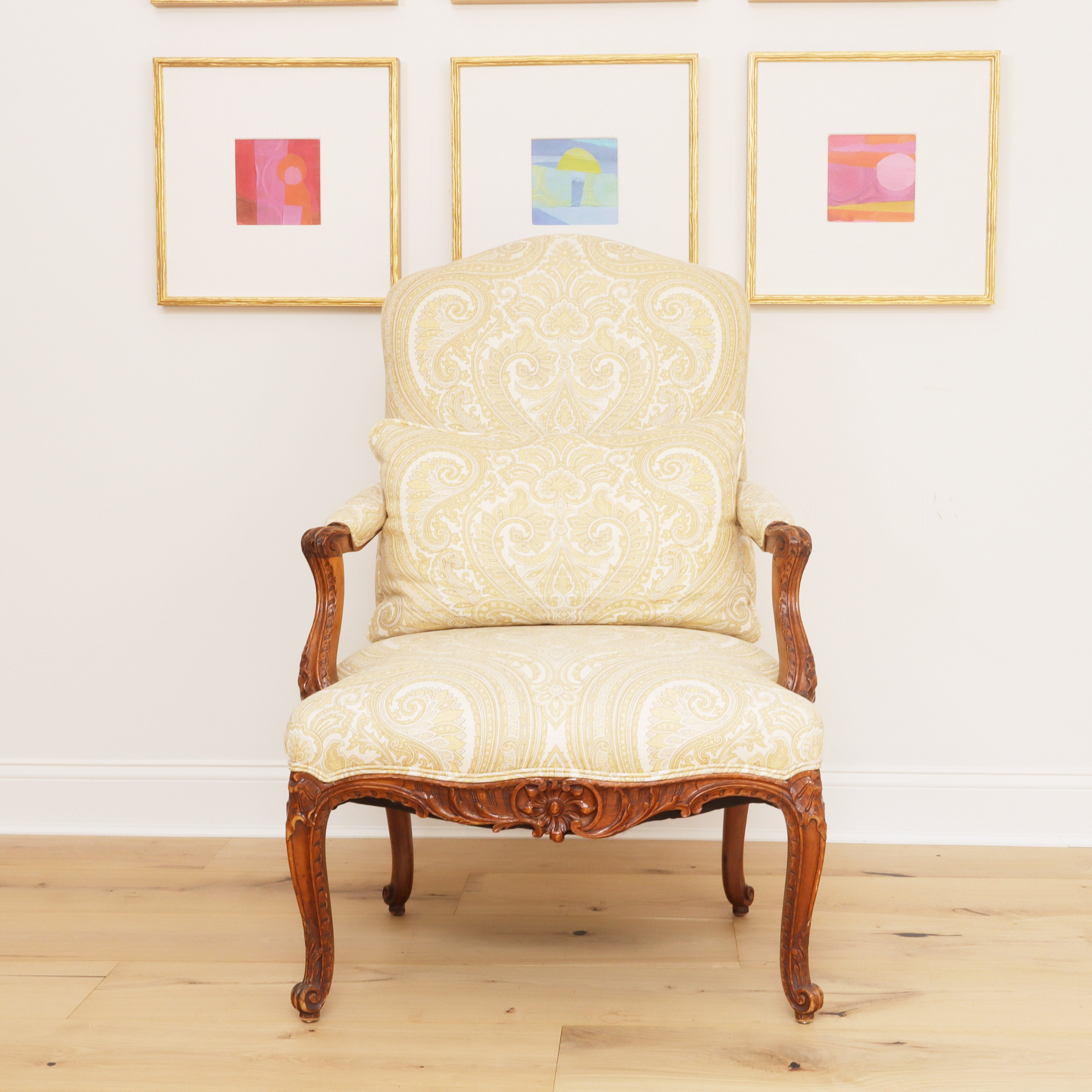 Pair of Antique French Carver Chairs c1920