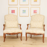 Pair of Antique French Carver Chairs c1920