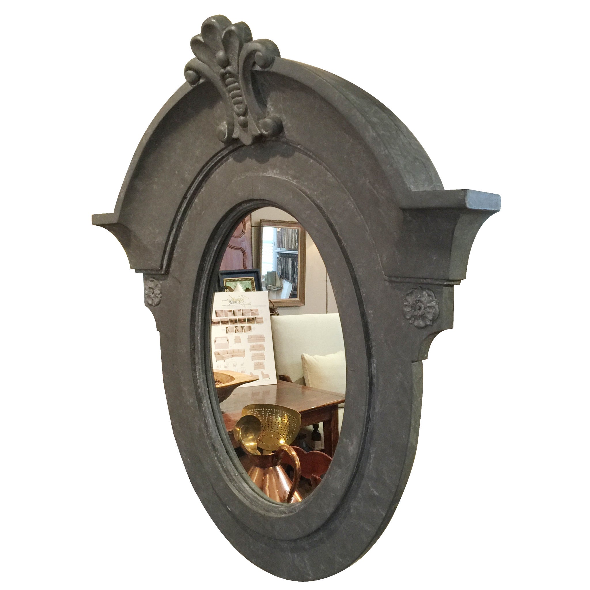 French Replica Grey Painted Mirror