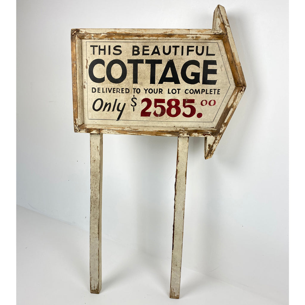 Vintage Wooden Cottage Sign