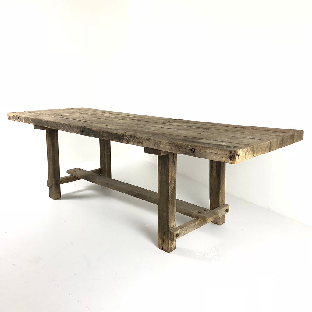 French Antique Rustic Work Table c1910