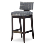 Abbey Bar Stool in Kaluga Slate fabric  by Wesley Hall- front view