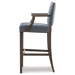 Merit Bar Stool by Wesley Hall shown in Sundance Harbor fabric - side view
