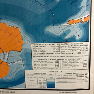 Vintage School Map "Ocean Indien"
