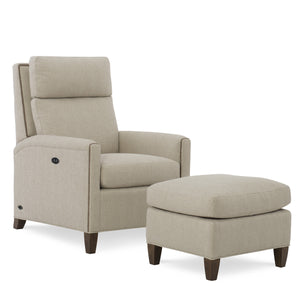 Whitener Tilt Back Chair and Ottoman by Wesley Hall shown in Matrix Sterling fabric