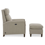 Whitener Tilt Back Chair and Ottoman by Wesley Hall shown in Matrix Sterling fabric - side view