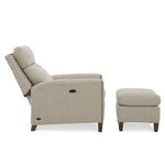 Whitener Tilt Back Chair and Ottoman by Wesley Hall shown in Matrix Sterling fabric - side view tilt back