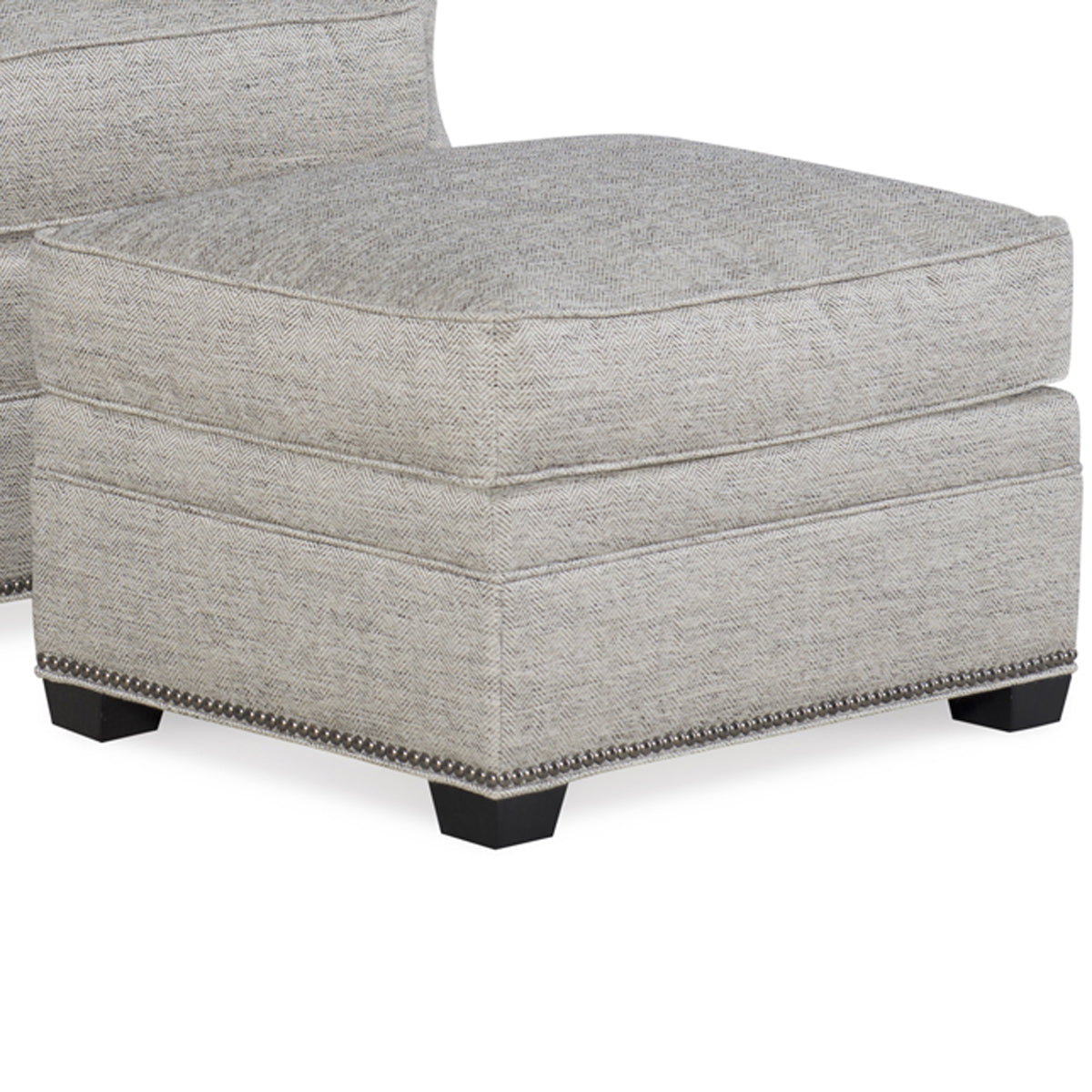 Crawford Ottoman  in Muskegon Stone by Wesley Hall