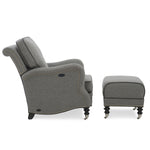 Cyrus Tilt Back Chair in Raquel Shale by Wesley Hall - side view