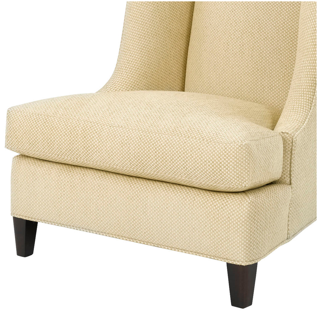 Tate Chair by Wesley Hall shown in Notion Cream fabric - close up base