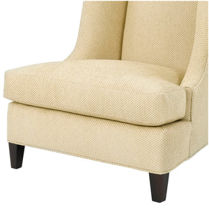 Tate Chair by Wesley Hall shown in Notion Cream fabric - close up base