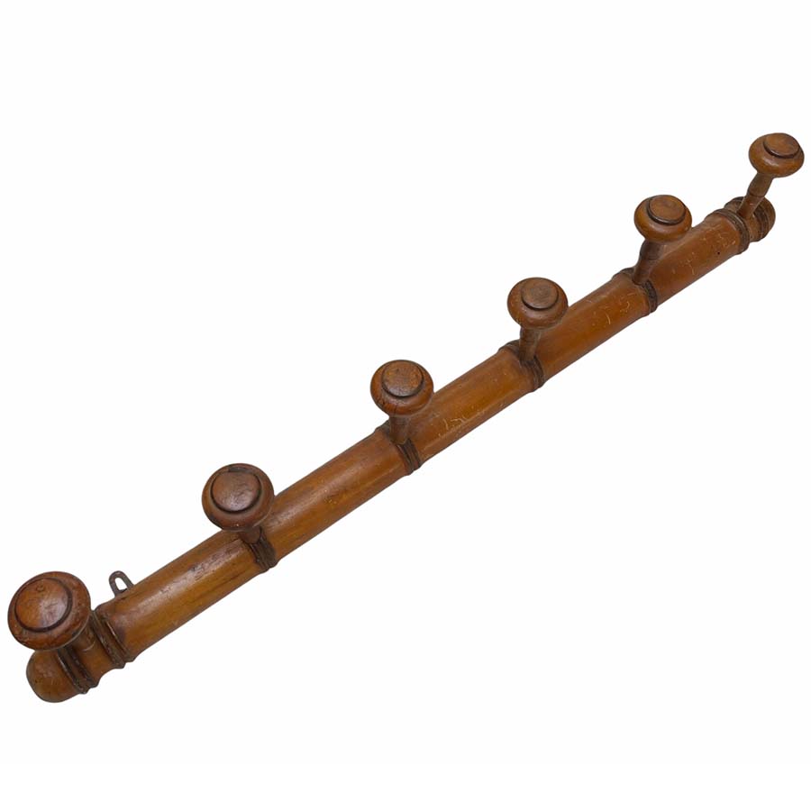 Vintage English 6 Peg Coat Hook c1920