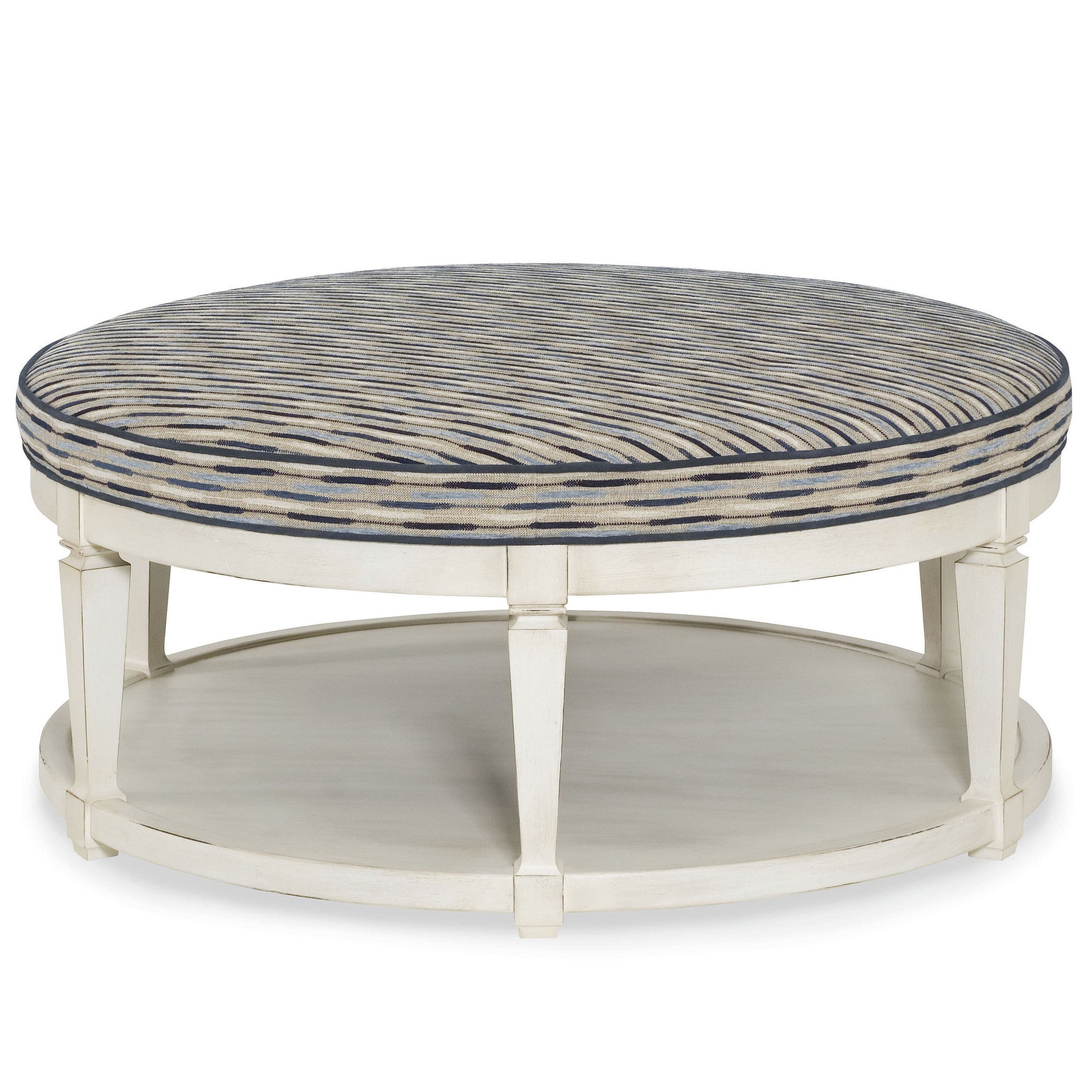 Carrie Table Ottoman in Vancamp Navy by Wesley Hall