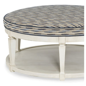 Carrie Table Ottoman in Vancamp Navy by Wesley Hall - close up