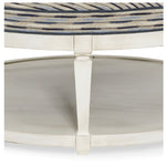 Carrie Table Ottoman in Vancamp Navy by Wesley Hall - close up leg and base