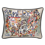 America Hand-Embroidered Pillow