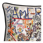 America Hand-Embroidered Pillow