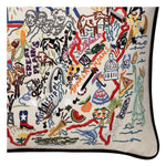 America Hand-Embroidered Pillow