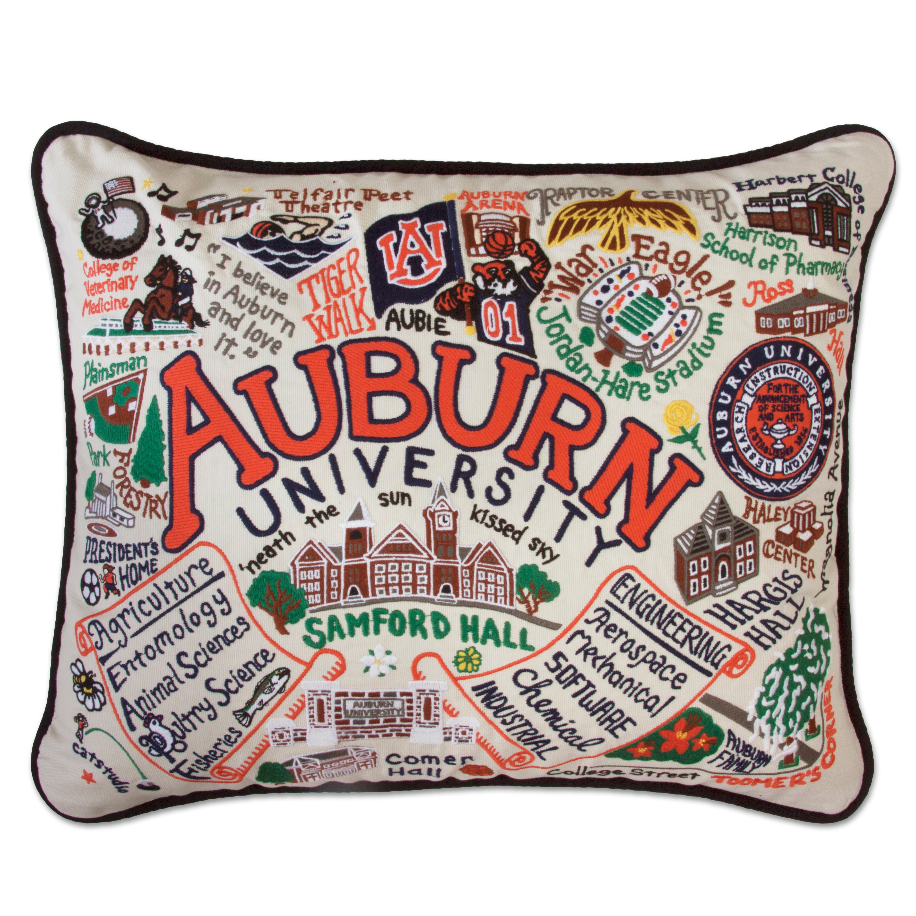 Auburn University Collegiate Embroidered Pillow