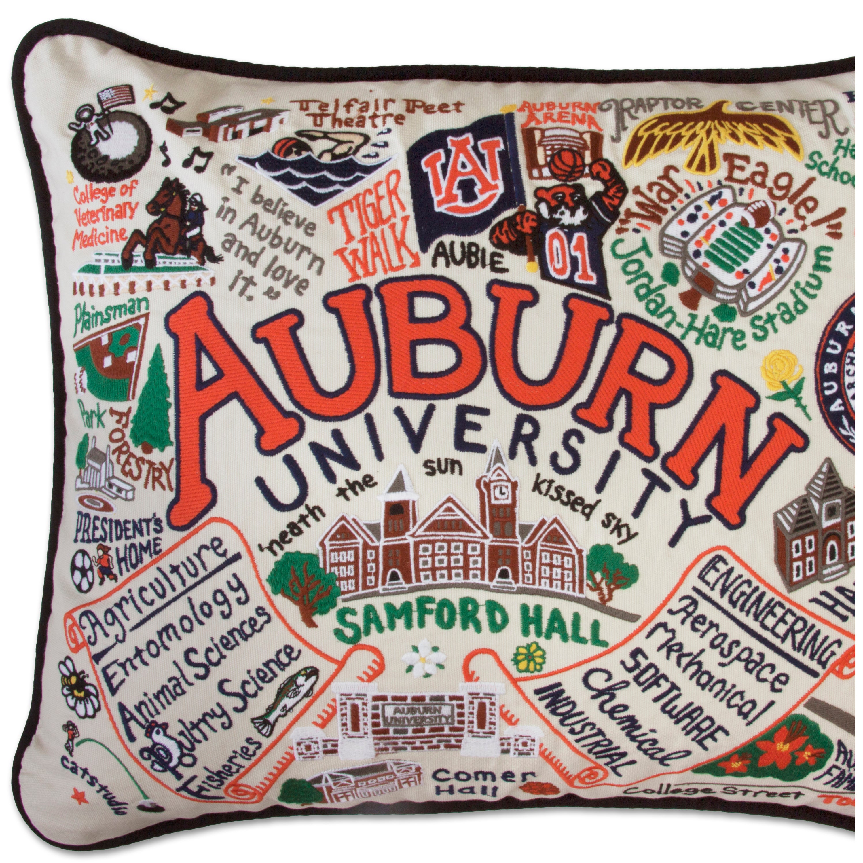 Auburn University Collegiate Embroidered Pillow