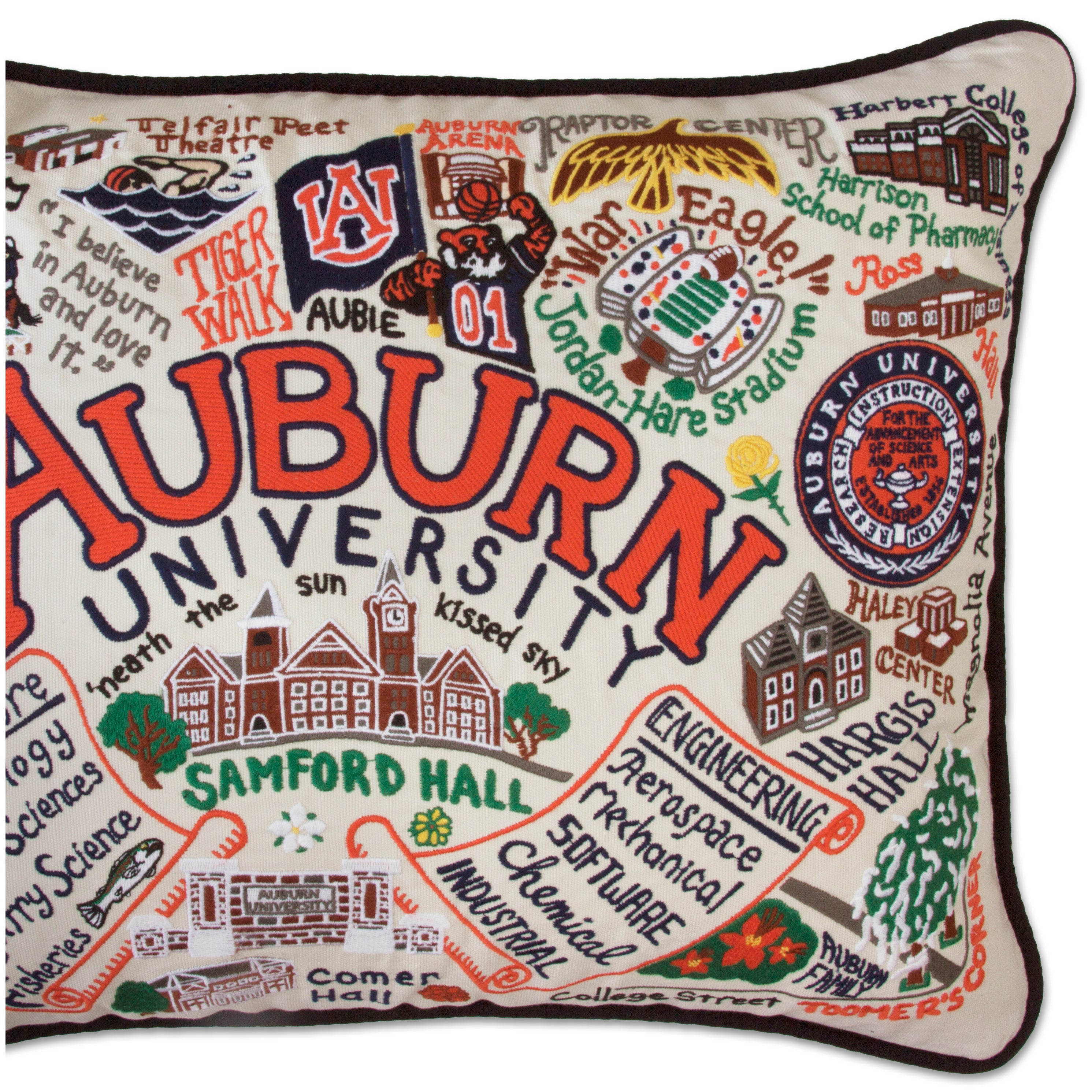 Auburn University Collegiate Embroidered Pillow
