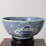 Blue & White Porcelain Bowl with Base