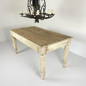 White Wash British Colonial Table c1890