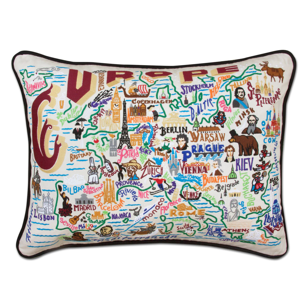 Europe Hand-Embroidered Pillow