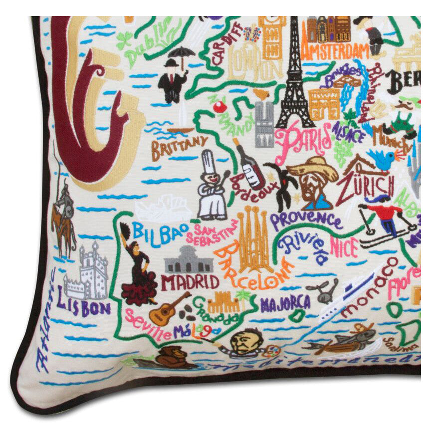 Europe Hand-Embroidered Pillow