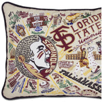 Florida State University Collegiate Embroidered Pillow