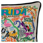 Florida Hand-Embroidered Pillow