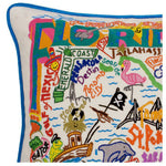 Florida Hand-Embroidered Pillow