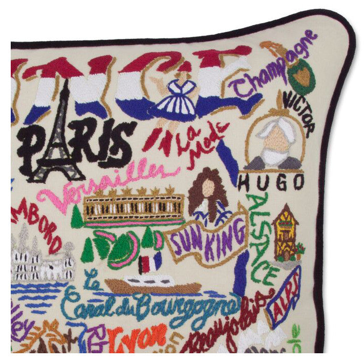 France Hand-Embroidered Pillow