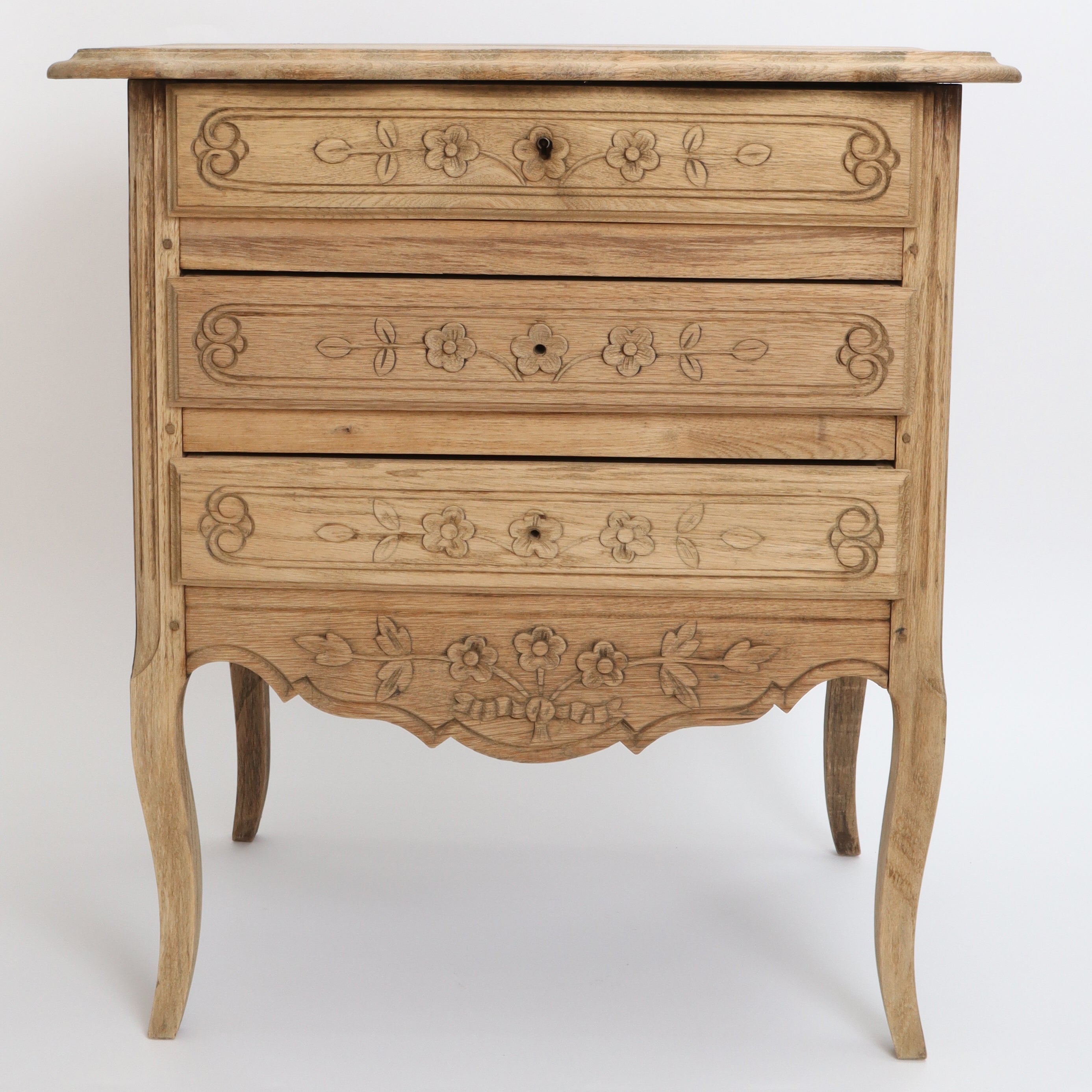 Pair of French Bleached Oak Nightstands c1920
