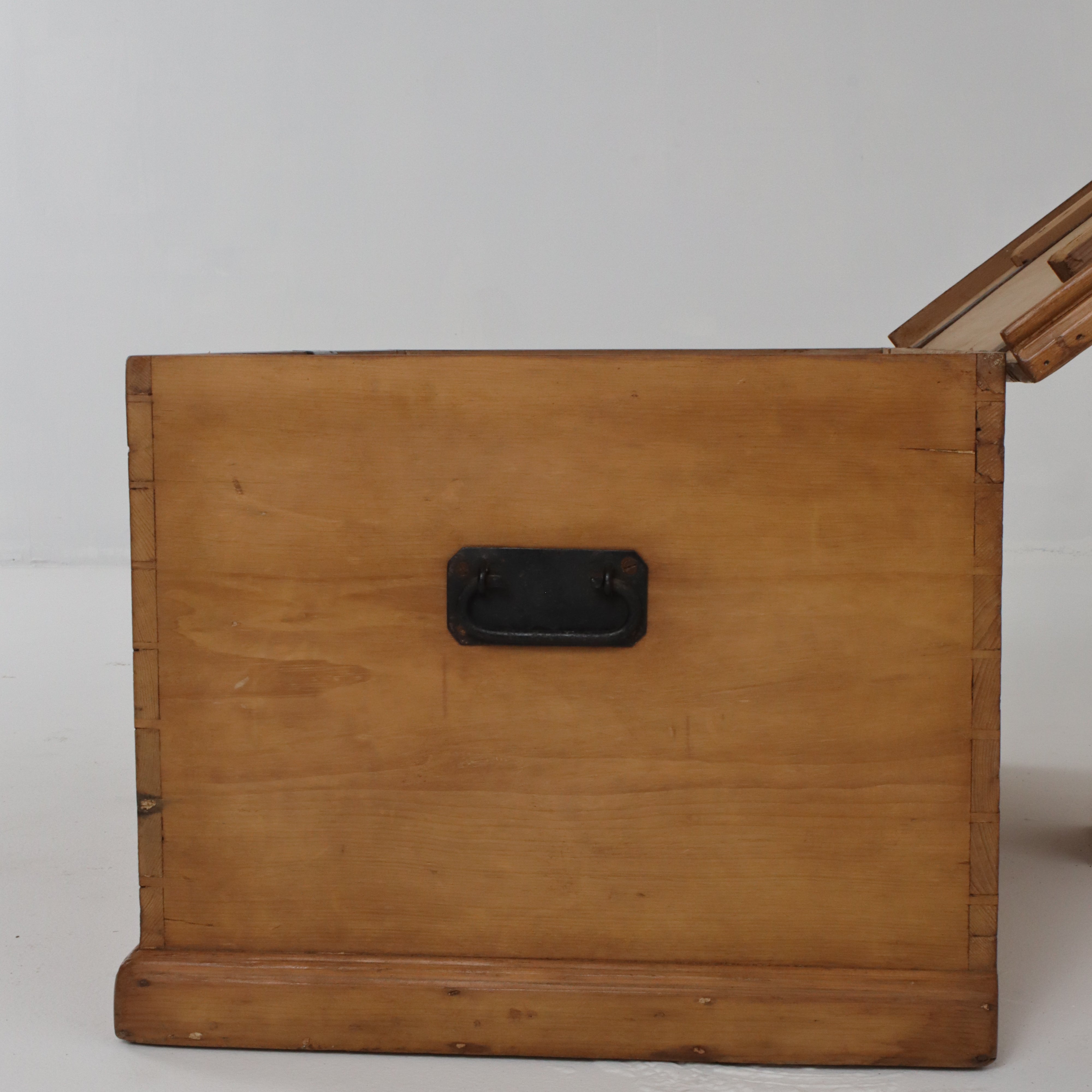 English Antique Pine Blanket Box c1880