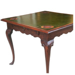 Game Table with Green Leather Top