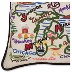 Great Lakes Hand-Embroidered Pillow
