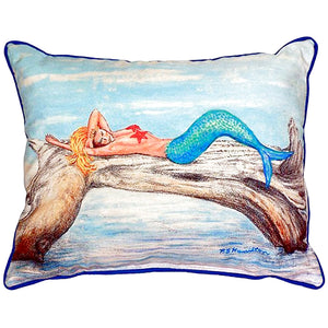 Mermaid on Log Indoor/Outdoor Pillow, Set of 2
