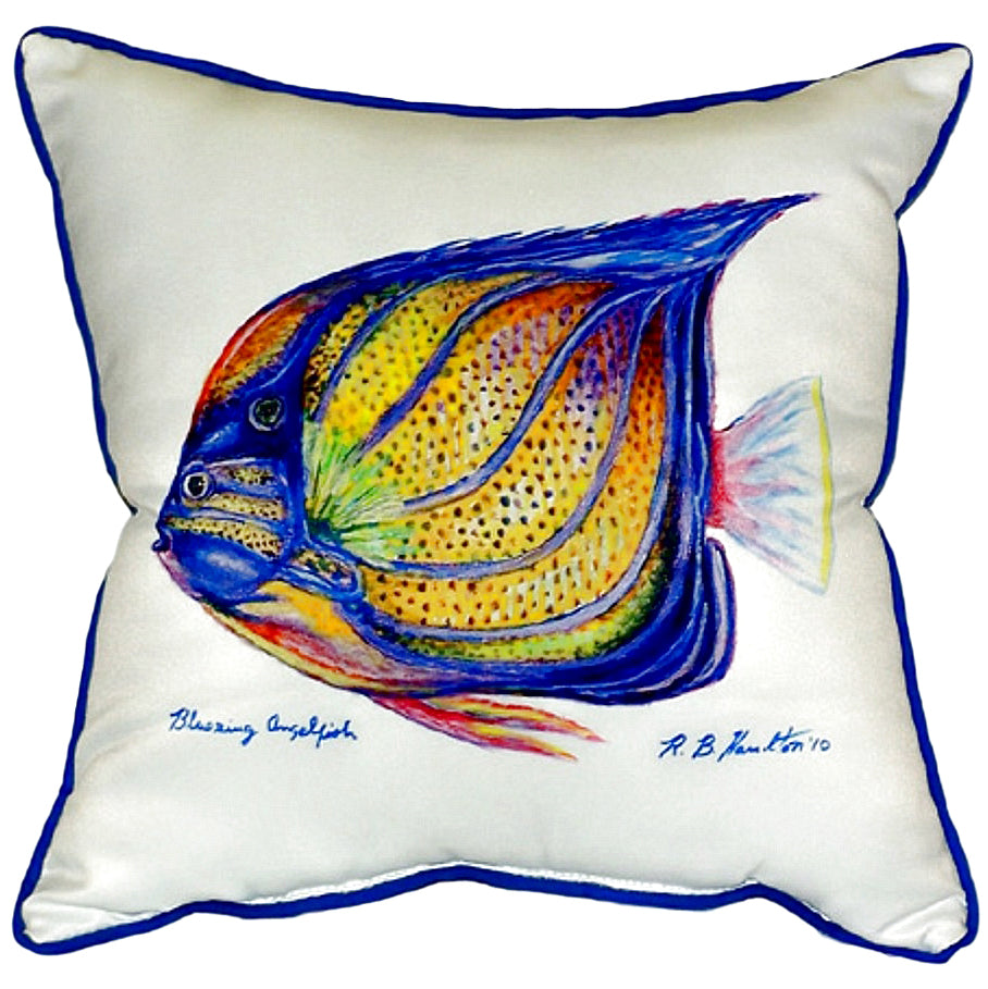 Blue Ring Angelfish Indoor/Outdoor Pillow, Set of 2