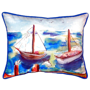 Two Sailboats Indoor/Outdoor Pillow, Set of 2