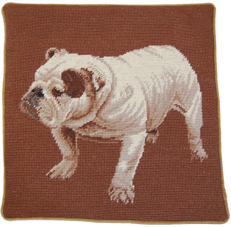 Bulldog Needlepoint Pillow